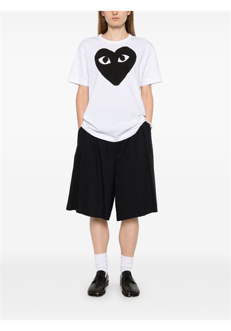 t-shirt black heart unisex bianco COMME DES GARÇONS PLAY | AX-T070-0511